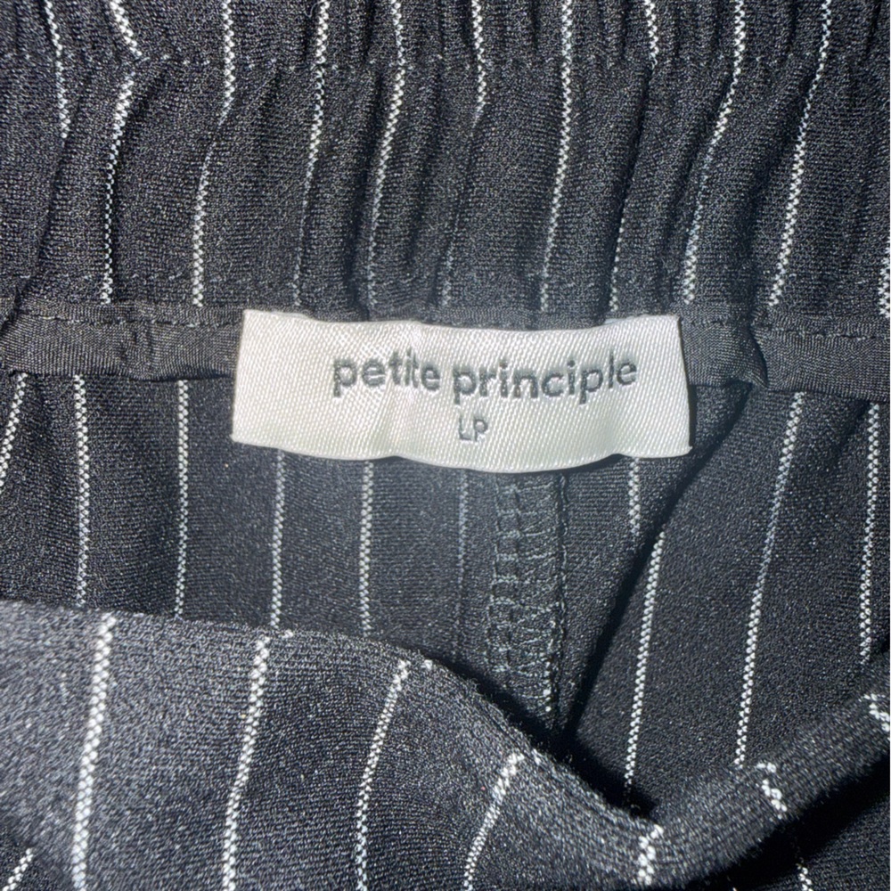 Petite Principle 2 Pair of Gray and Black Pinstripe Stretchy Trousers - Picture 4 of 5